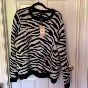 Halogen black and white zebra sweater!